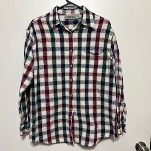 Vintage Lemon Grass Western Plaid Button Down Size L Long Sleeve Multi-Color